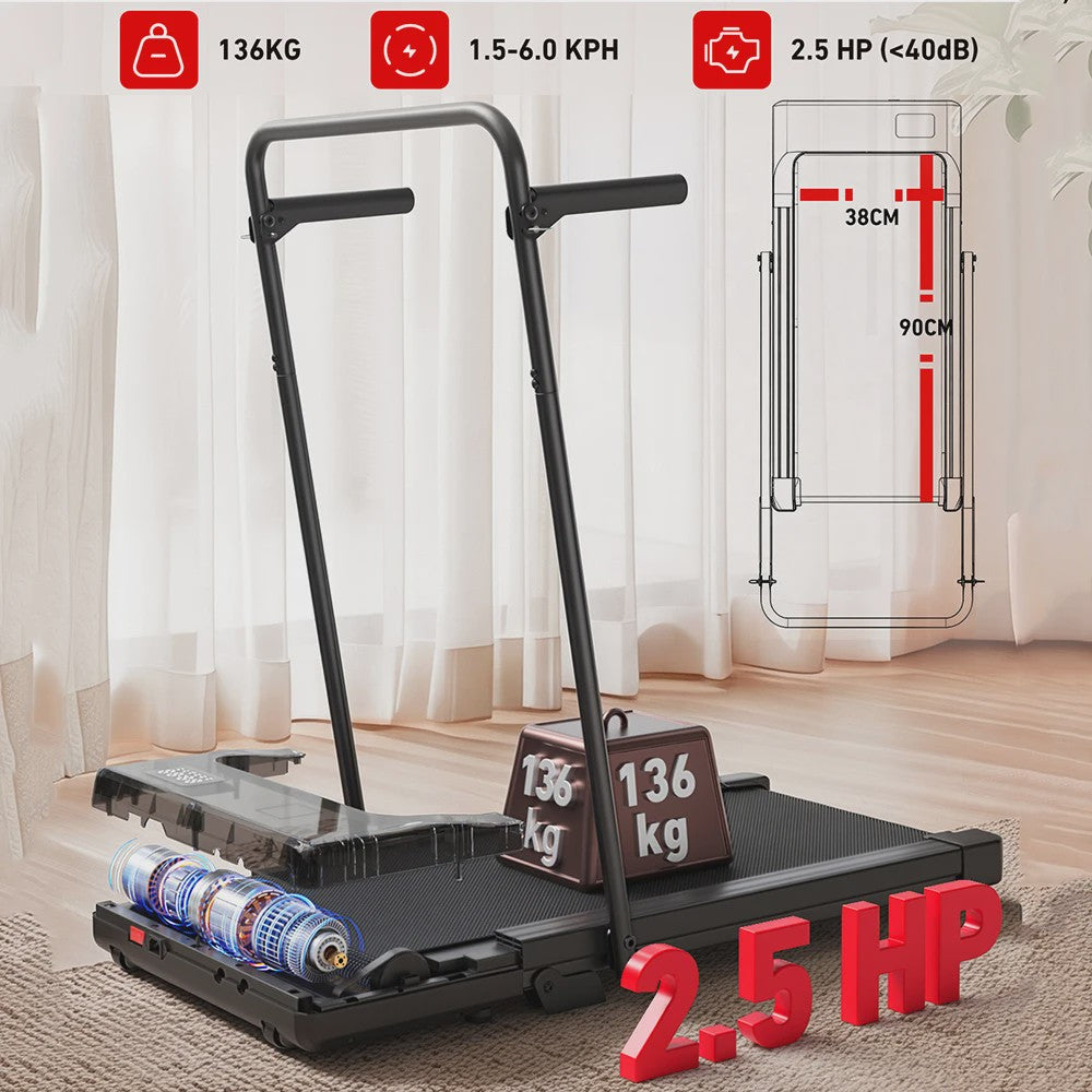 MJWW Opvouwbare Loopband met 6% Incline, 3.8mph/6kph, LCD Scherm & APP Monitoring