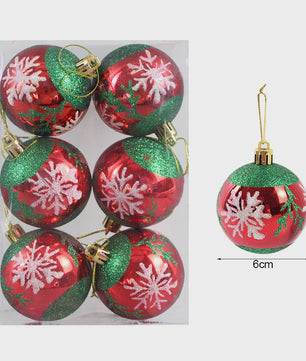 Set van 6 Kerstballen - 6cm Diameter - Decoratieve Kerstboom Hangers