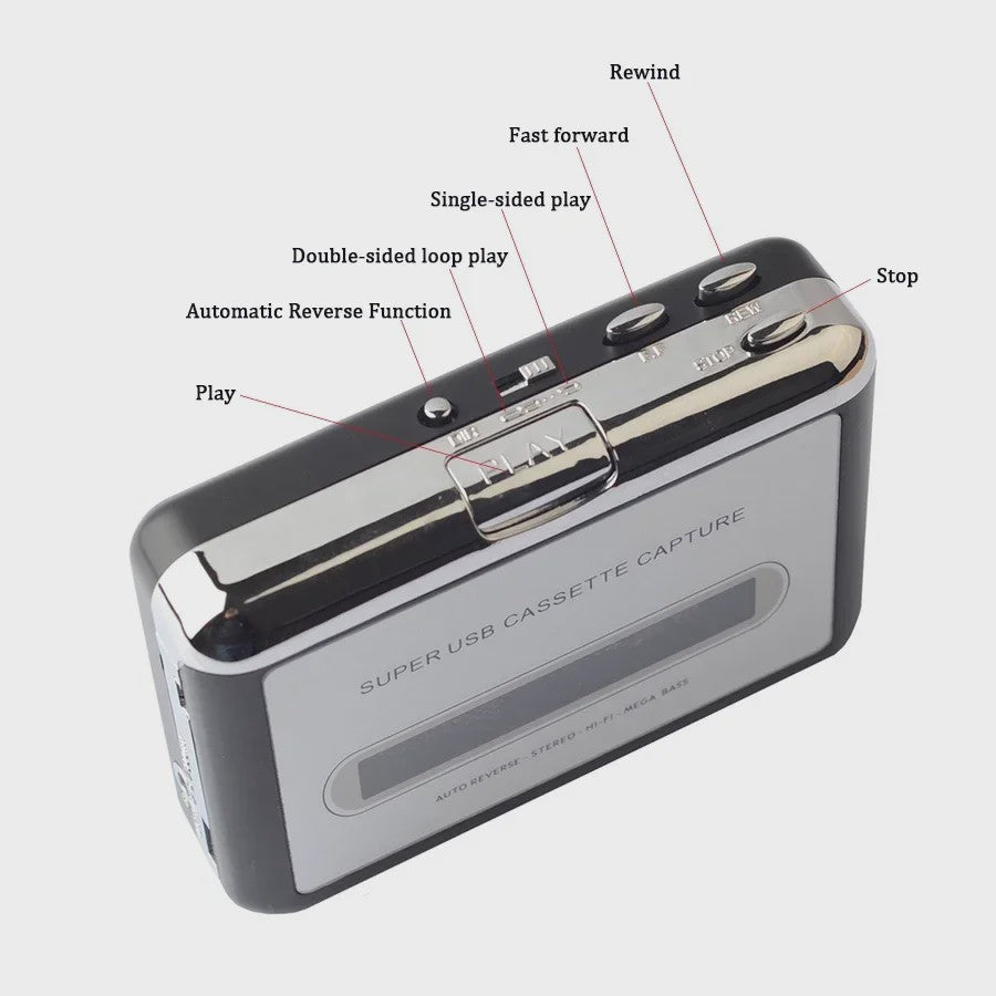 USB Cassette naar MP3 Converter & Speler - Behoud je Muziekcollectie