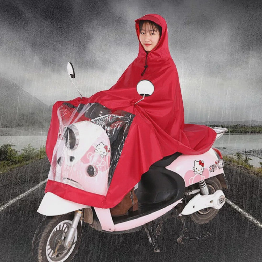 Universele Regenjas Poncho met Capuchon voor Elektrische Scooters en Fietsen