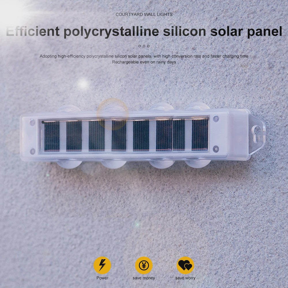 4x LED Solar Wandlampen Waterdicht - Buiten & Tuinverlichting met Boven- en Onderstraal