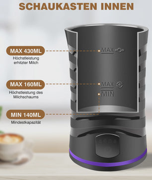 4-in-1 Melkopschuimer & Warmer - 600ml - Voor Latte, Cappuccino & Warme Chocolademelk
