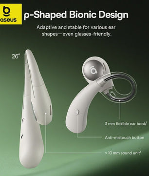 Baseus Eli Sport 2 Open-Ear Oordopjes - Draadloze Sport Oortjes met Bluetooth 6.0, IP57 Waterdicht