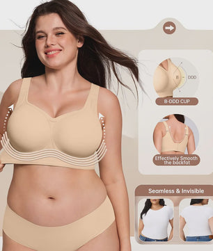 Comfortabele Naadloze Push-Up BH voor Plus Size Dames - Verbergt Rugvet & Biedt Volledige Bedekking