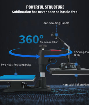 5-in-1 Heat Press Machine 12x15 inch - Digitale Sublimatie Transfer Printer