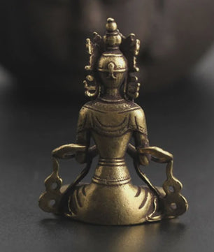Retro Messing Boeddha Beeldje - Handgemaakt Zen Meditatie Decoratie