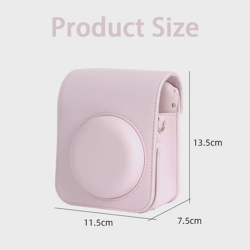 PU Lederen Beschermhoes met Schouderband voor Fujifilm Instax Mini 12 Camera