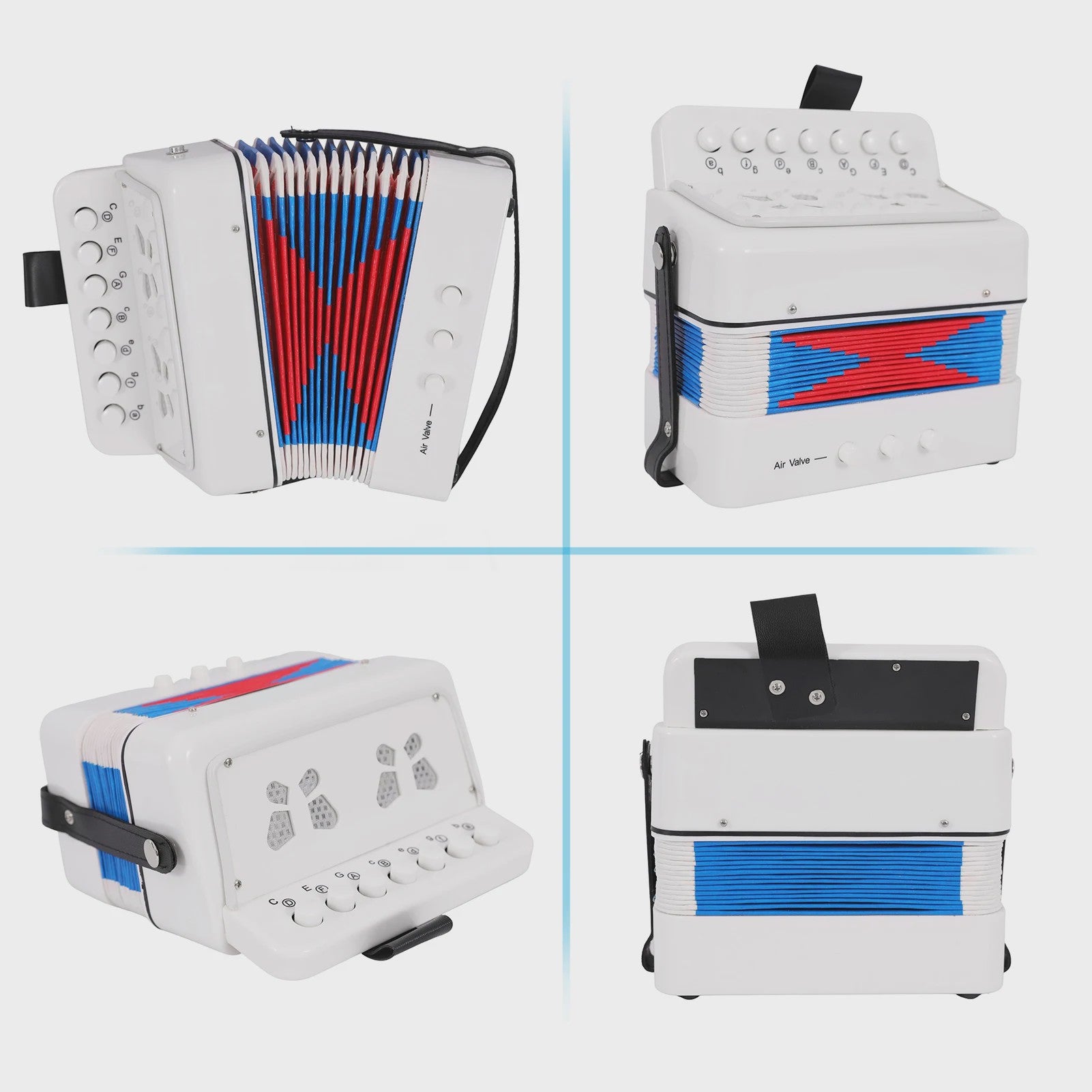 Mini Accordion Speelgoed voor Kinderen - 10 Toetsen Muziekinstrument van ABS Materiaal