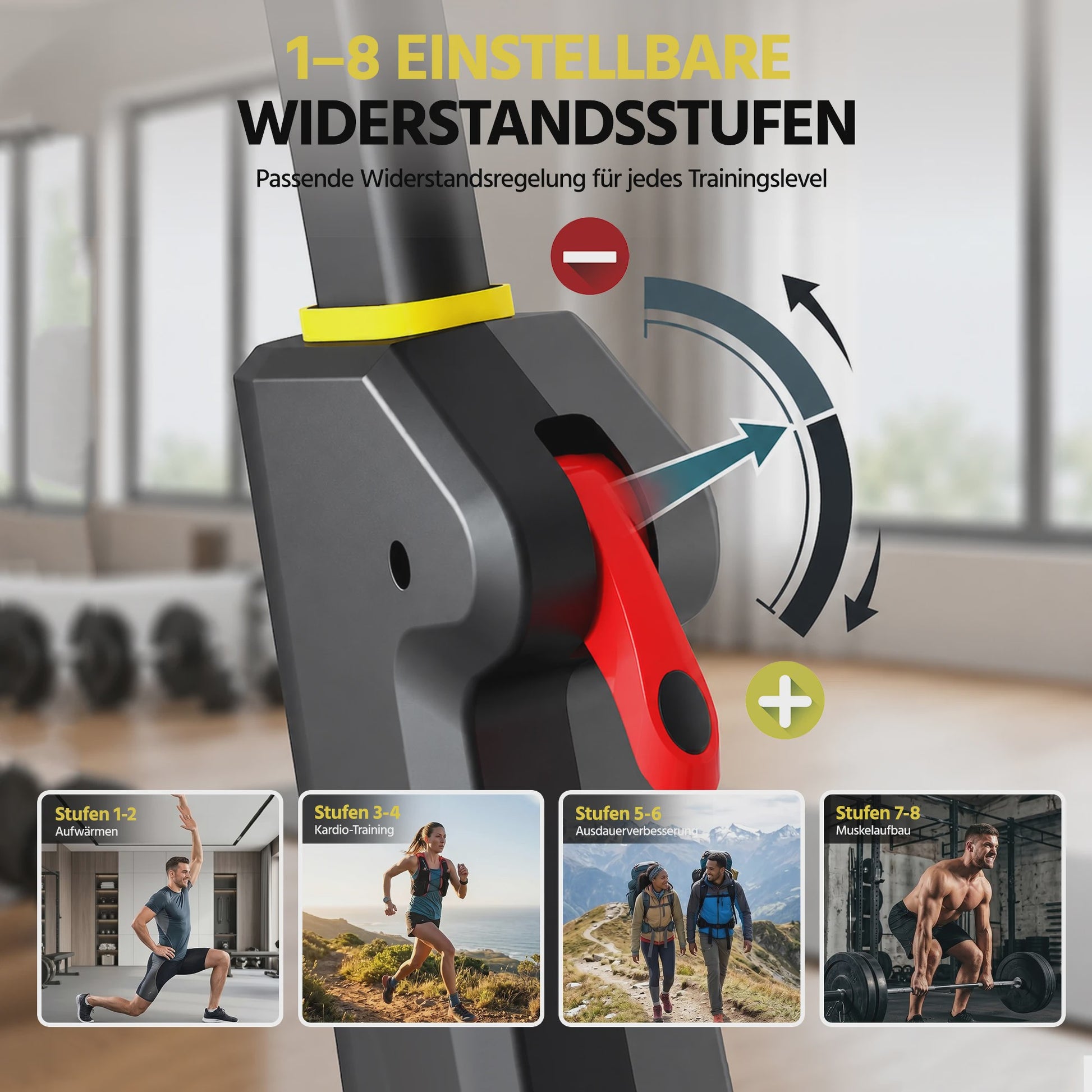 Indoor Hometrainer Fiets met Smart APP & LCD Display - Stil & Verstelbaar