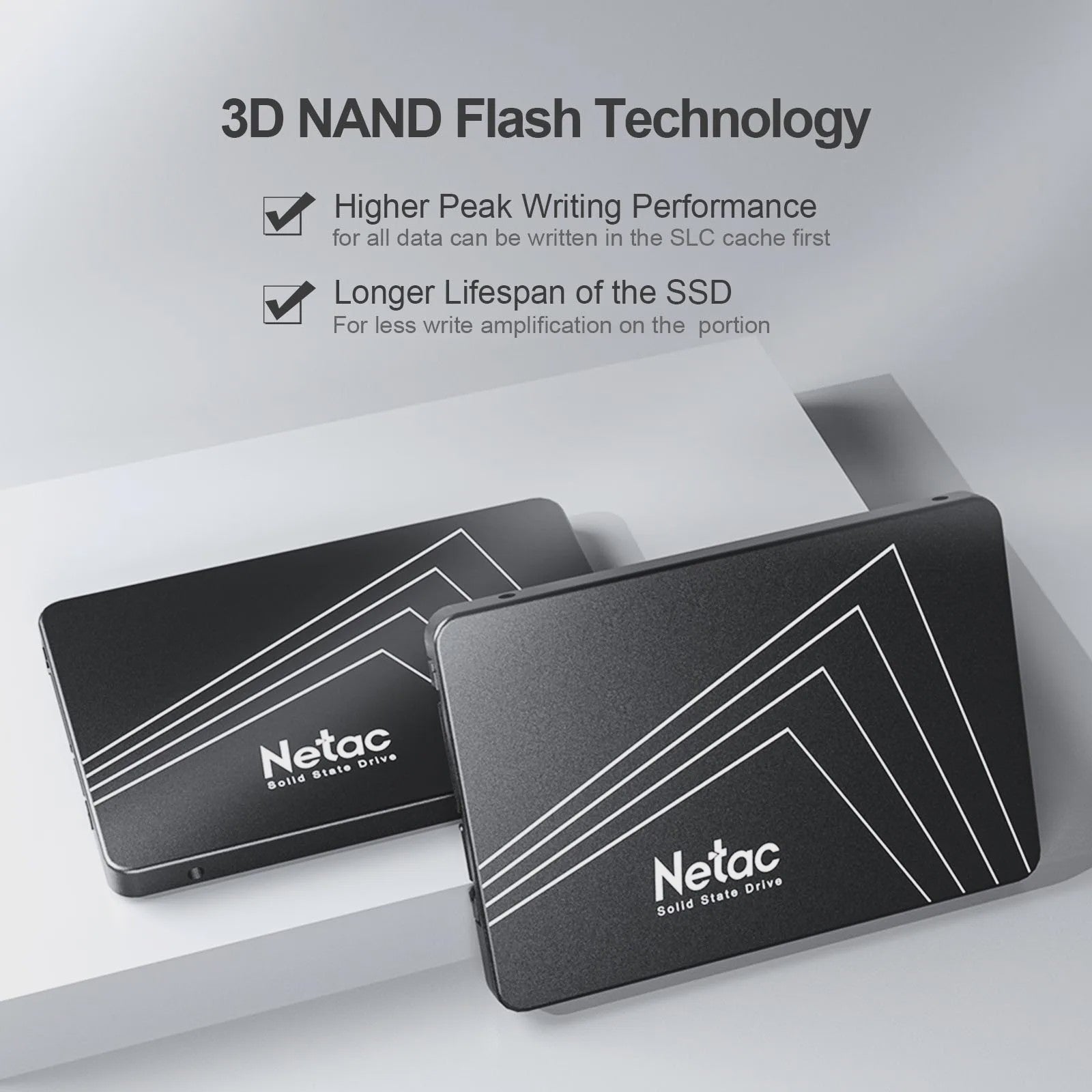 Netac 2.5" SATA III SSD - Snelle Interne Harde Schijf voor Laptop & PC (128GB-2TB)
