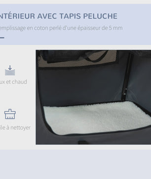 PawHut Opvouwbare Transportbox Hond Kat - Draagbaar & Comfortabel - Grijs