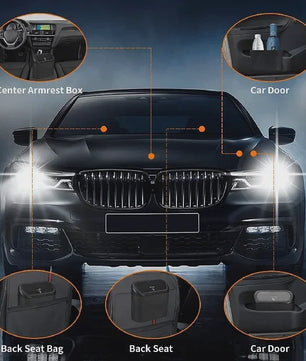 Compacte Auto Afvalbak met Deksel en 60 Afvalzakken - Lekvrij & Handig