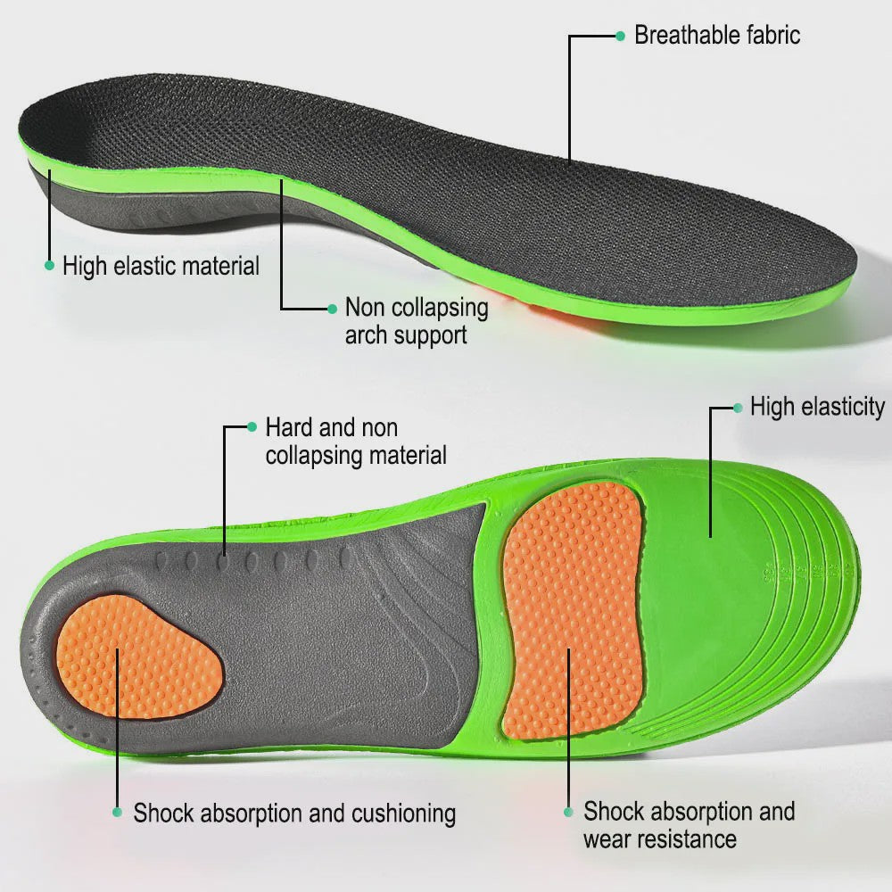 Orthopedische Steunzolen met Schokabsorptie en Hielondersteuning - Comfort voor Sport & Dagelijks Gebruik
