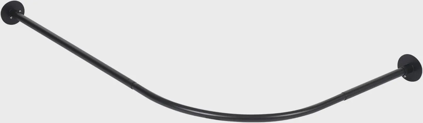 Verstelbare L-vormige Douchegordijnroede Zwart - 70-95 x 105-165 cm - Hoekstang voor Douchecabine en Bad