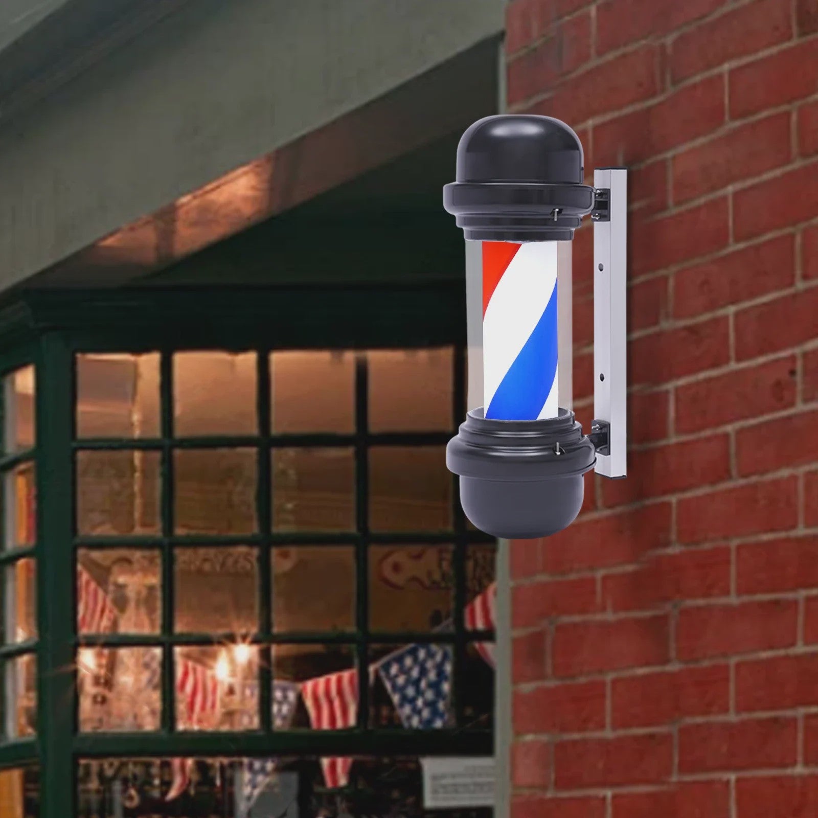 Klassieke Roterende LED Barber Pole - 50cm - Rood, Wit, Blauw - Kapperszaak Verlichting