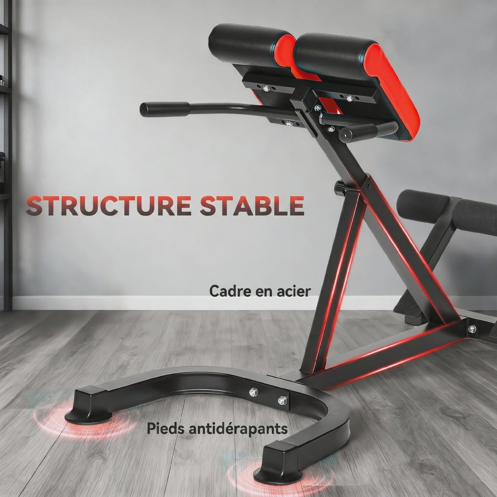 SPORTNOW Verstelbare Trainingsbank met 5 standen, Roman Chair, 112x62x88 cm, Zwart/Rood