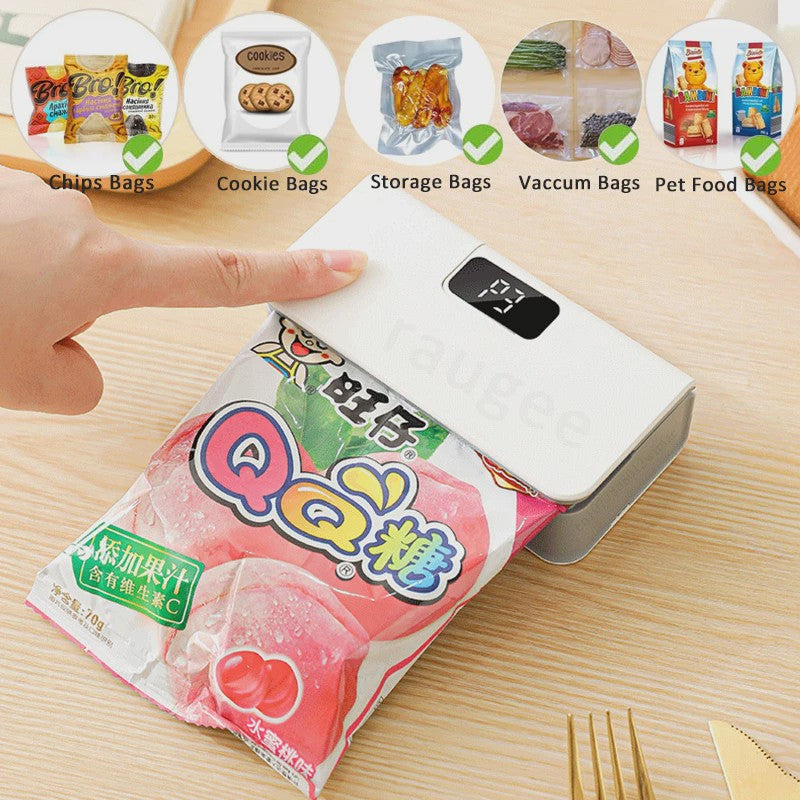 Draagbare Mini Heat Sealer & Bag Opener - 2-in-1 Keukenapparaat voor Voedselverpakking