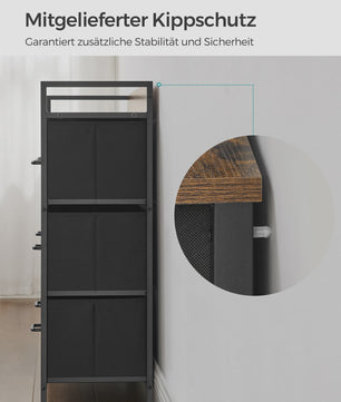Industrieel Dressoir met 7 Lades en Metalen Frame - Rustiek Houtdesign
