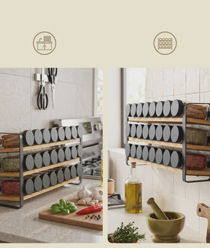 SONGMICS Kruidenrek 3 Lagen met 24 Kruidenpotjes - Keuken Organizer