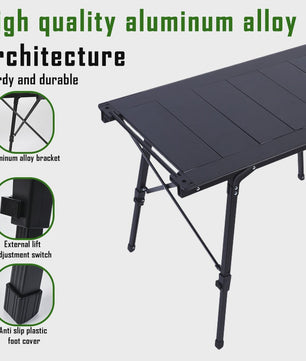 IGT Aluminium Campingtafel - Opvouwbaar, Verstelbaar & Draagbaar