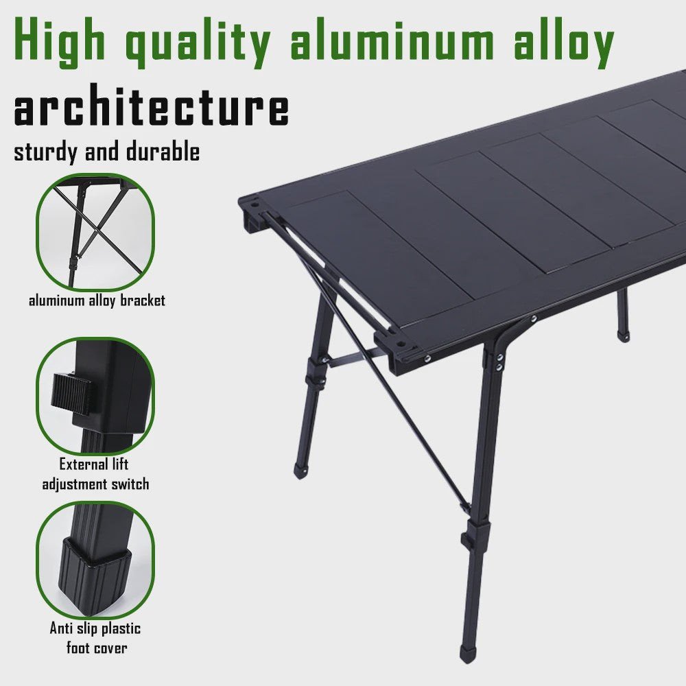 IGT Aluminium Campingtafel - Opvouwbaar, Verstelbaar & Draagbaar