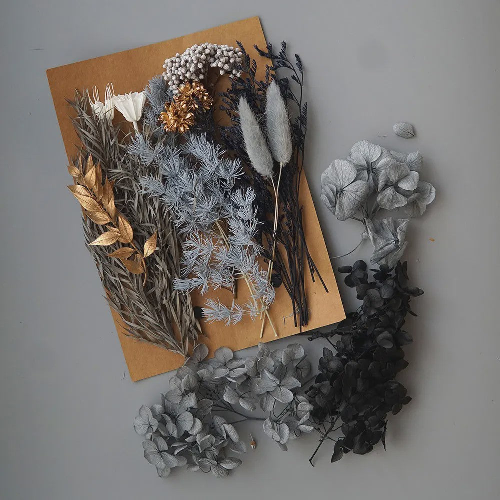 Set Gedroogde Bloemen & Hydrangea voor Ambacht & Decoratie