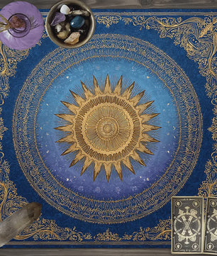 Barokke Gouden Zon Mandala Tarotkleed - Art Nouveau Design voor Rituelen & Decoratie