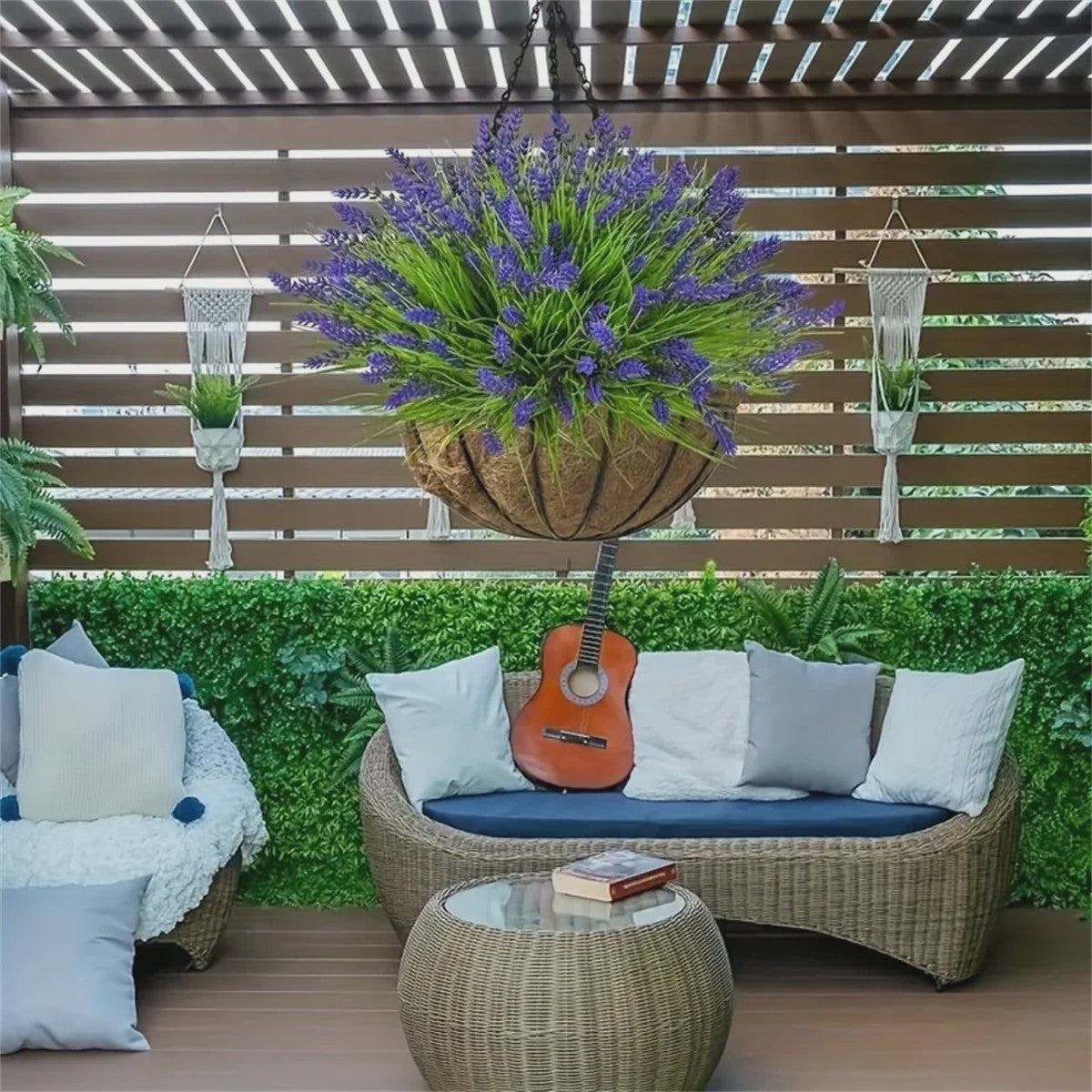 12 Bundels Kunstlavendel Planten voor Buiten - UV-bestendig Plastic Groen voor Tuin & Huis Decoratie