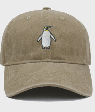 Vintage Pinguïn Cap - Unisex Baseballpet met Gebogen Vizier