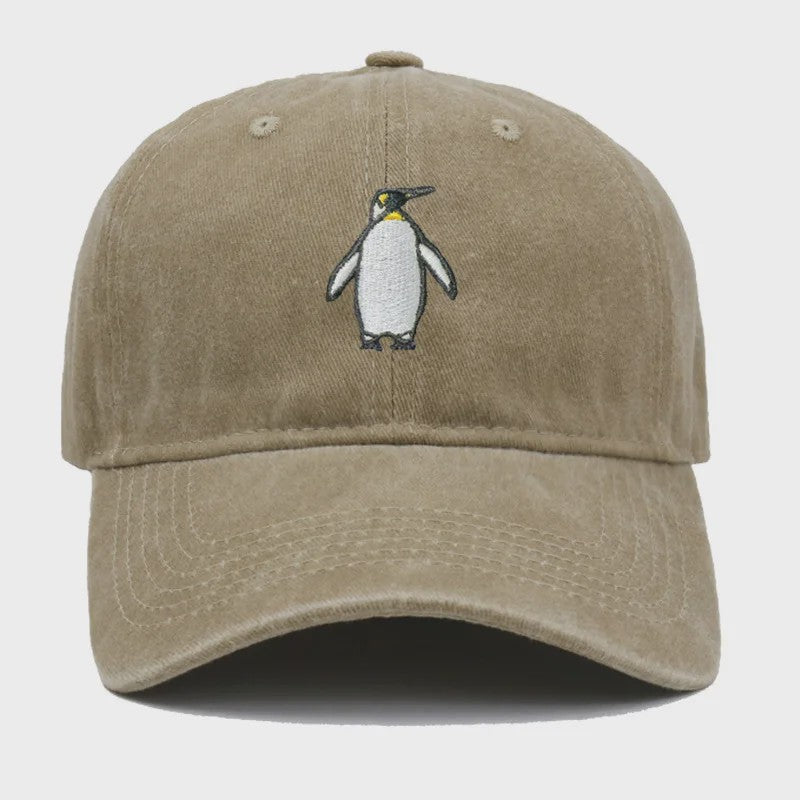 Vintage Pinguïn Cap - Unisex Baseballpet met Gebogen Vizier