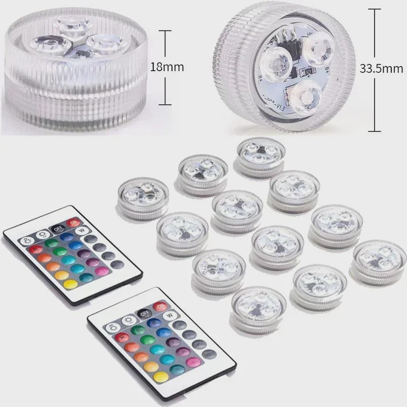Waterdichte Onderwater LED Verlichting RGB met Afstandsbediening - Kleurveranderend, Batterijgevoed