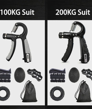 Verstelbare Hand Grip Kracht Trainer Set (100/200kg) met Teller - Hand, Pols & Onderarm Oefening