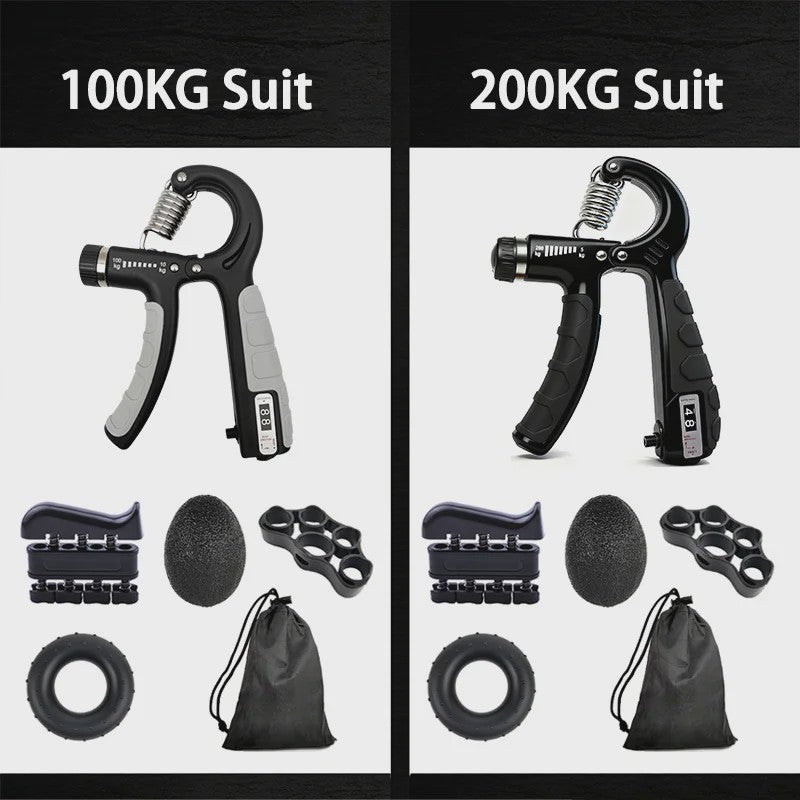 Verstelbare Hand Grip Kracht Trainer Set (100/200kg) met Teller - Hand, Pols & Onderarm Oefening
