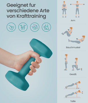 Songmics Halterset 6 Delig met Standaard - 1, 2, 3 Kg - Antislip Hexagonaal