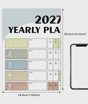 2027 Jaarplanner Kalender - Creatieve Wandkalender & Planner met Stickers