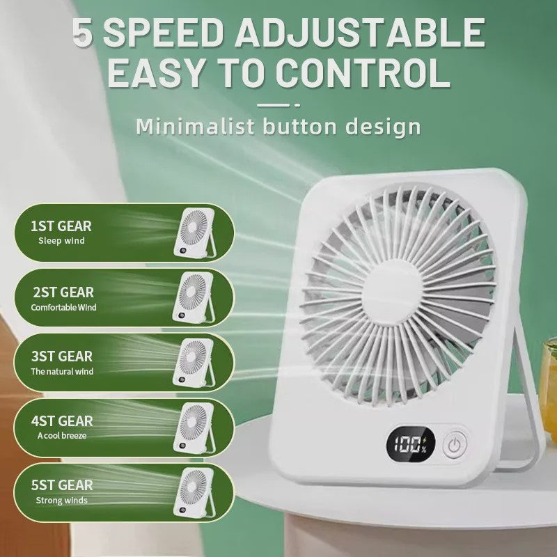 Mini Draagbare USB Ventilator met Powerbank Functie - Koeling voor Onderweg & Bureau