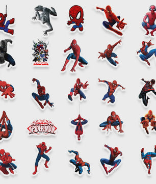 50x Spiderman Stickers - Waterdicht PVC voor Koffer, Laptop, Fiets & Cadeau