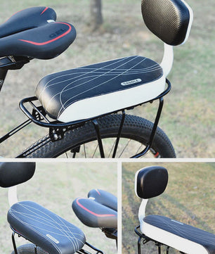 Fiets Kinderzitje Achterbank met Rugleuning en Handgrepen - PU Leer