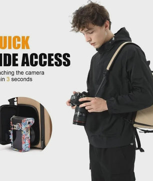Veelzijdige Camera Schoudertas: Compacte Sling Bag & Rugzak voor DSLR, Lenzen en iPad