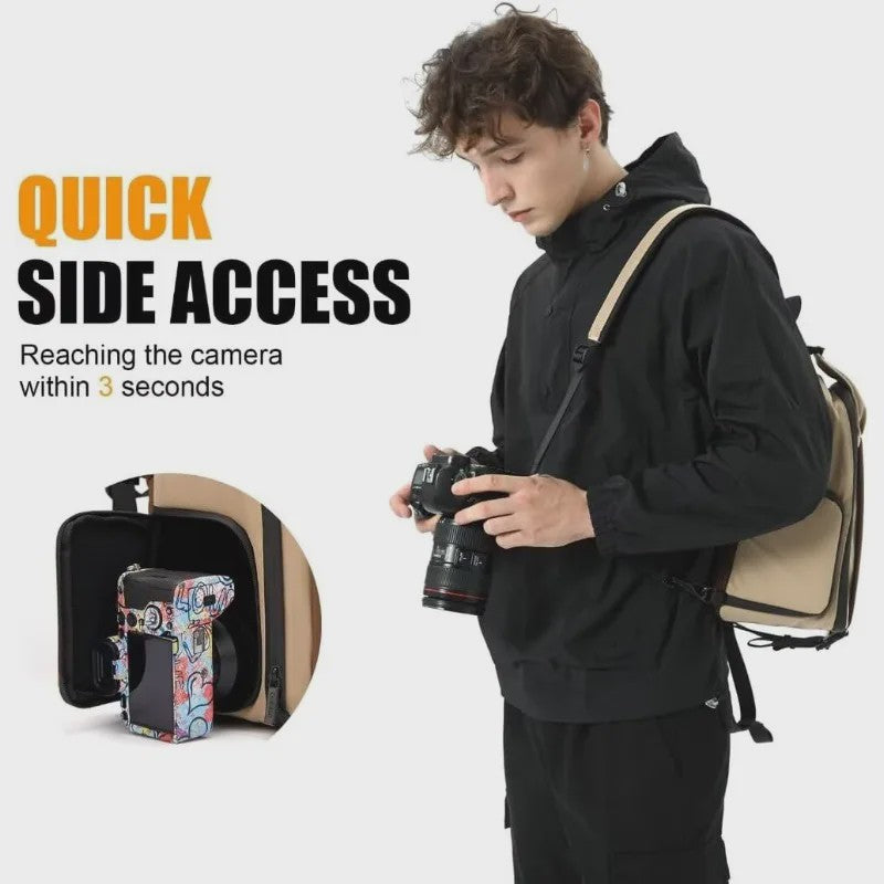 Veelzijdige Camera Schoudertas: Compacte Sling Bag & Rugzak voor DSLR, Lenzen en iPad