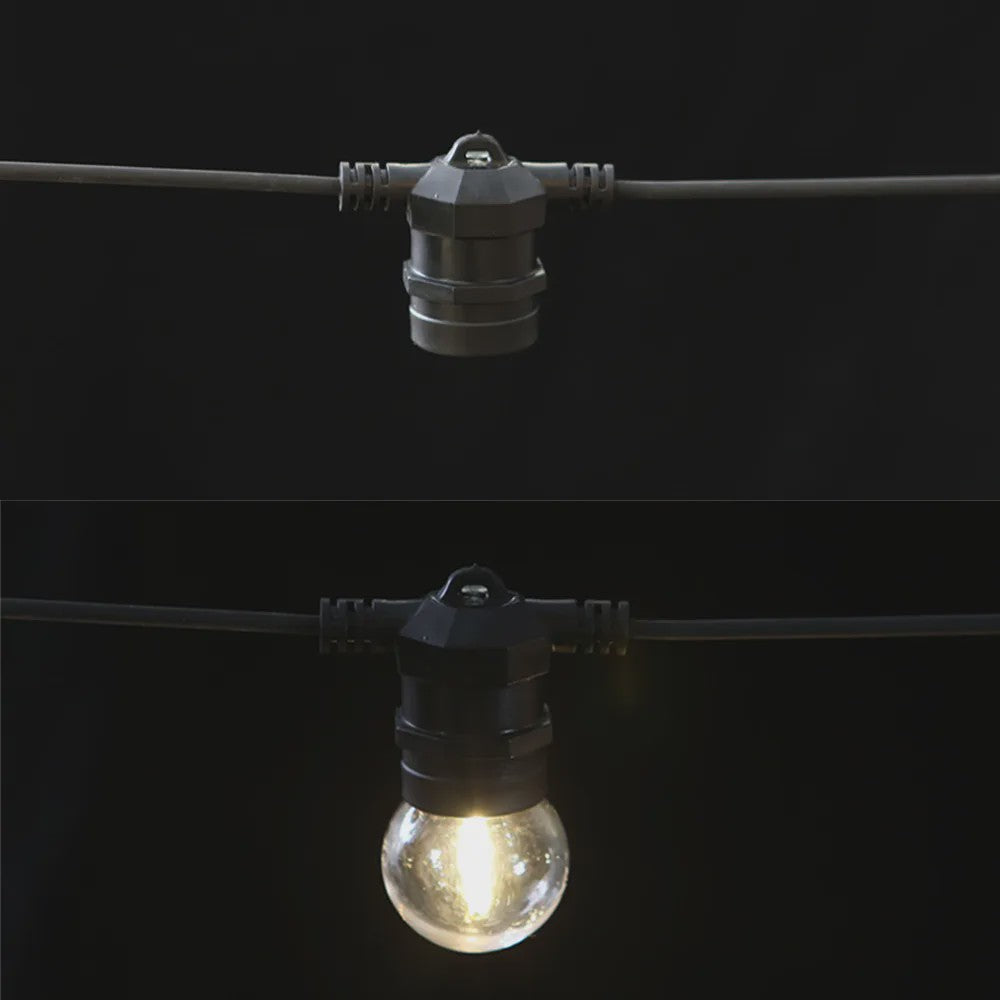 10m Waterdichte Buitenlichtsnoer Kabel met E27 Fittingen - Professionele Kwaliteit voor Tuin & Feesten