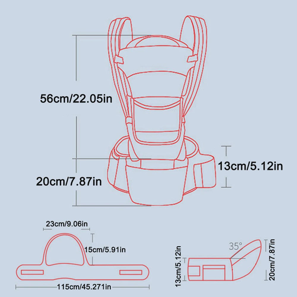 Ergonomische Baby Draagzak - Heupzitje, Rugdrager & Wikkeldoek voor Baby's
