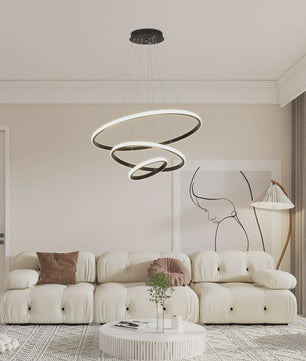 Moderne 3-Rings Hanglamp Dimbare Plafondlamp - Verstelbaar en Stijlvol