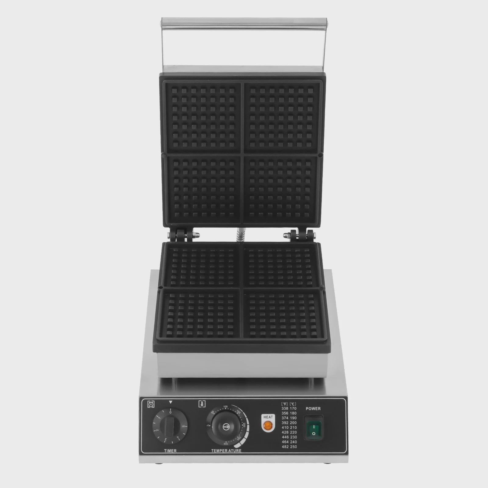Professionele Wafelijzer 1750W - 4 Wafels Tegelijk - Instelbare Temperatuur 50-300°C