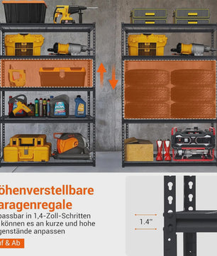 Robuuste Metalen Stellingkast 5 Lagen - Verstelbaar - Garage & Keuken