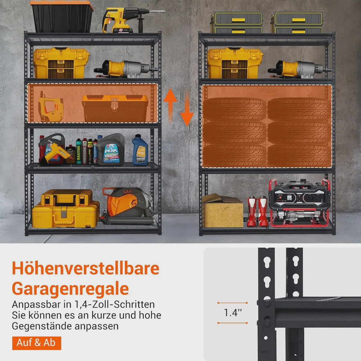 Robuuste Metalen Stellingkast 5 Lagen - Verstelbaar - Garage & Keuken