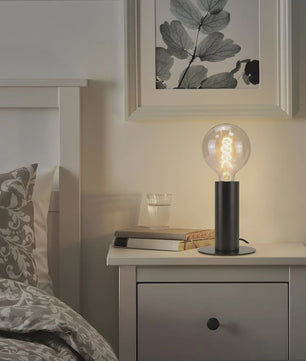 Vintage Zwarte Tafellamp E27 - Retro Sfeerlicht voor Slaapkamer & Woonkamer