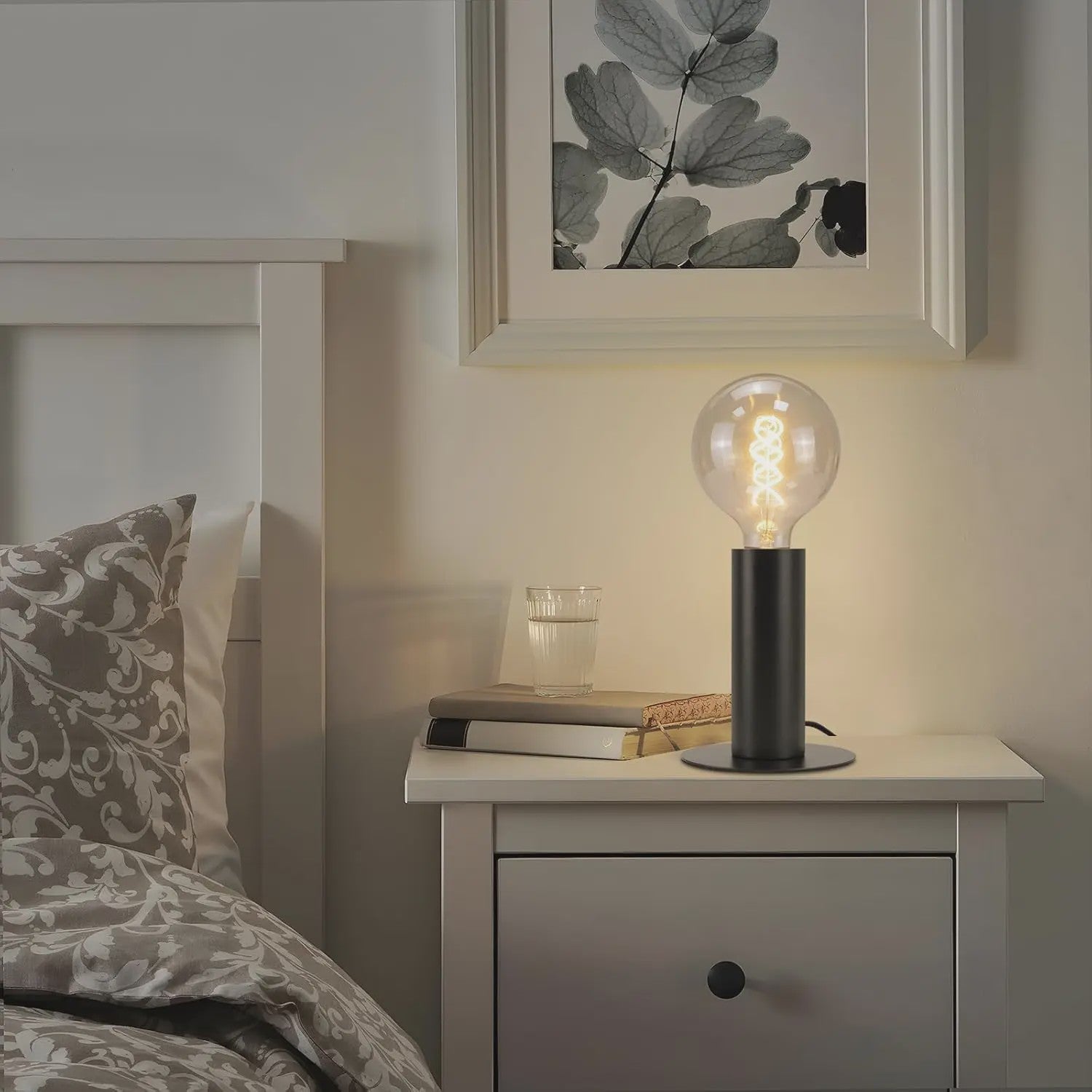 Vintage Zwarte Tafellamp E27 - Retro Sfeerlicht voor Slaapkamer & Woonkamer