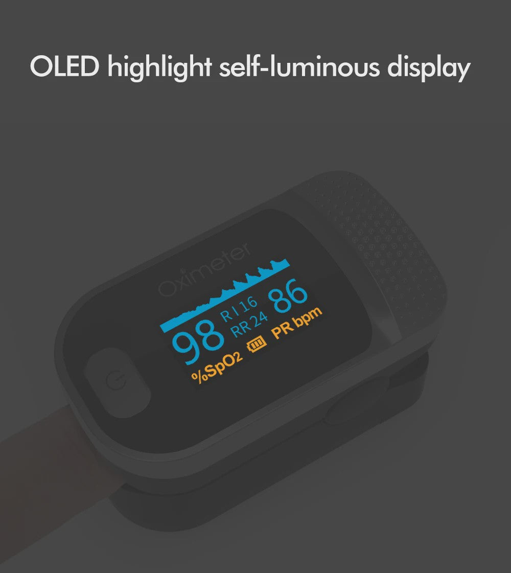 Vinger Pulse Oximeter met OLED Display - Meet Zuurstofsaturatie & Hartslag
