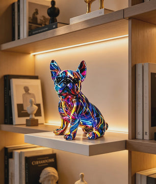 Kleurrijke Franse Bulldog Resin Beeld - Graffiti Decoratie & Huisornament